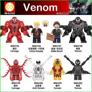 PS1 Venom Minifigure Nhân Vật Hành Động Khối Xây Dựng Carnage Scream Mô Hình Búp Bê Đồ Chơi Cho Trẻ Em Trang Trí Nhà Cửa Quà Tặng Compat