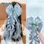 Kẹp Tóc Nơ METUBE, Lưới Mềm Chuông Phong Lan Ruy Băng Kẹp Tóc, Thiết Kế Tua Rua DIY Nơ Lớn Băng Đô Ngọt Ngào Cho Bé Gái