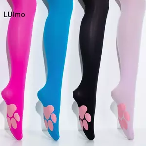 LUImo Mèo Dễ Thương Paw Đùi Cao Stoings Gothic Bé Gái Mèo Con Paw Pad Trên Đầu Gối Stoings Nữ Chắc Chắn Dài Boot Sos Trang Phục Hóa Trang SBS