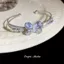 Siêu Nhấp Nháy Zircon Bướm Hai Lớp Mở Vòng Tay Phong Cách Hàn Quốc Tính Khí Ngọt Ngào Phù Hợp Với Vòng Tay Nhẹ Sang Trọng Cao Cấp Nữ