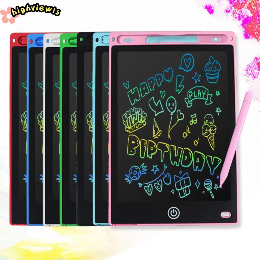 Máy tính bảng vẽ LCD HIGHVIEWLS, Máy tính bảng viết LCD 8,5 Inch có thể tái sử dụng, Màn hình đầy màu sắc có thể xóa được chất lượng cao Bảng Doodle di động cho trẻ em