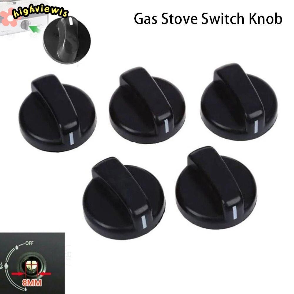 HIGHVIEWLS 1 / 2 / 5 Cái Núm Hob, Lò nướng phạm vi 8mm Bếp Gas Núm điều khiển, Bền cho đầu đốt băng ghế dự bị Tay cầm bằng nhựa Nút công tắc thay thế chung