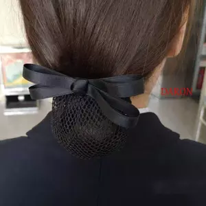 DARON Nữ Mùa Xuân Kẹp Barrettes Thanh Lịch Nơ Lưới Tóc Nơ Tóc Bun Cover Lady Dance Mũ Đội Đầu Đuôi Ngựa Kẹp