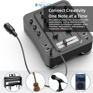 Cáp chuyển đổi TRS E-WOITD MIDI DIN 5 sang 3,5mm Bộ chuyển đổi âm thanh chống tĩnh điện bền linh hoạt cho bánh răng hiệu suất sân khấu E-WOITD