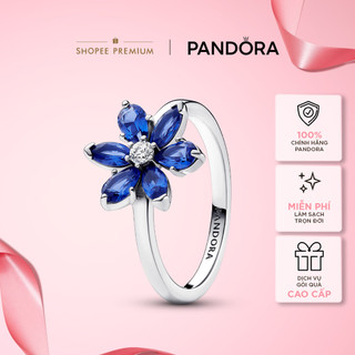 Nhẫn Pandora Timeless Bông Hoa Đính Đá Xanh