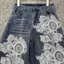 Trạm Châu Âu Công Nghiệp Nặng Ren Thêu Denim Quần Ống Rộng Nữ Mùa Xuân 2026 Phong Cách Mới Kích Thước Lớn Tất Cả Trận Đấu Stra