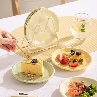 Đĩa gốm- Đĩa tròn đựng bánh dễ thương màu pastel