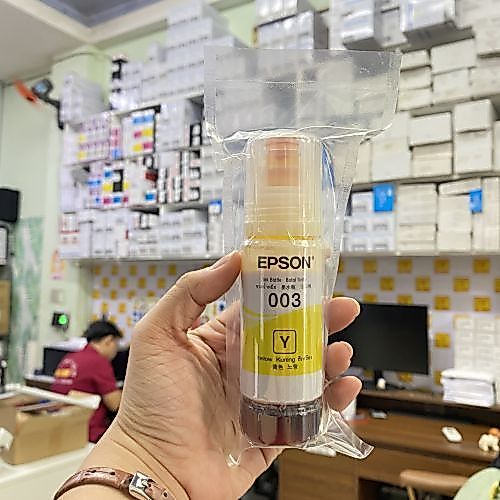 Mực in Chính Hãng Bóc máy Epson 003 màu vàng (Y) – Dùng cho máy in L1110/L3110/L3150/L5190/L1216/l1210/L3216/L3210/L32