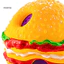 Đồ chơi thú cưng Burger Shape Giggle Âm thanh thu hút Chăm sóc răng miệng chống cắn Đa chức năng Làm sạch răng Đồ chơi chơi chơi cho chó Wobble Giggle Ball Đồ dùng cho thú cưng