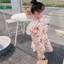 ✿ Bé Gái Hàn Quốc Gấu Cầu Vồng Graffiti Lông Tơ Tay Top Skort 2 Chiếc Có Mũ Rơm Trang Phục Mùa Hè Dễ Thương