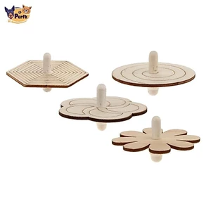 4 Miếng Vui Nhộn Giáo Dục Gỗ Tự Nhiên Gyro Top Đồ Chơi Cho Trẻ Em Trẻ Em