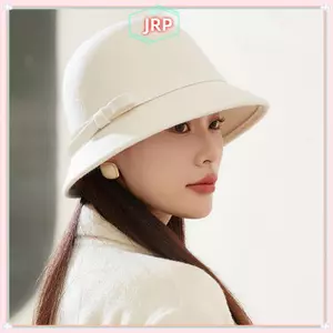 JRP Thu Đông Pháp Nơ Buet Mũ Nữ Ngọt Ngào Nỉ Có Hình Gấp JRP
