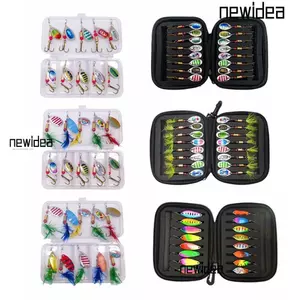 NEWIDEA 16 / 10 Cái Spinner Muỗng Dụ Bộ, Kim Loại Móc Sắc Nét Mồi Cứng, Di Động Độ Cường Lực Cao Tăng Cường Phản Quang Chống Rỉ Sét Câu Cá Cá Hồi