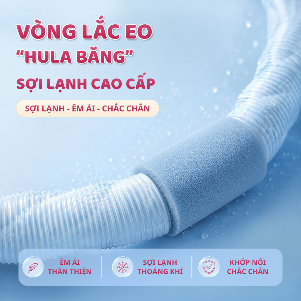 HuyDangSport Vòng Lắc Hula Băng 1.5KG-2KG, Khóa U-Lock X2 Độ Bền, Công nghệ lò xo vải lụa băng mát lạnh -DC002