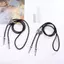 PNPIA- Đầu bò có thể điều chỉnh Ngôi sao năm cánh Cao bồi phương Tây Bolo Tie Rodeo Dance Netie Mặt dây chuyền da giả Nelace