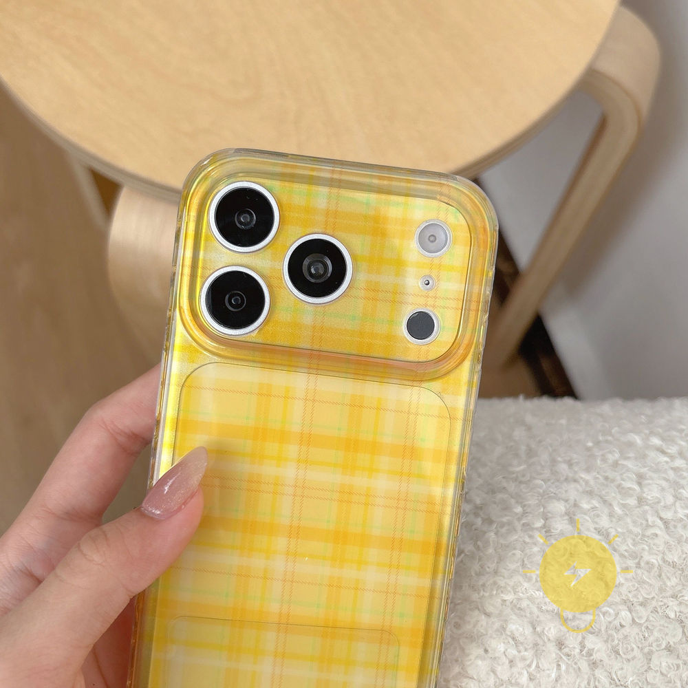 Phone Case For iPhone 17 Pro Max 16 15 TPU Transparent Keychain Chain Colorful Heart Grid Aesthetic Korean Cute