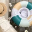 Phong Cách Mới ins Vòng Bơi Trẻ Em Ghế Ngồi Máy Giặt Chơi Retro Sọc Bơm Hơi Ghế Trẻ Sơ Sinh 0-2-4 Tuổi