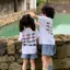 Phiên bản Hàn Quốc Phong cách mới (90-140) Áo thun ngắn tay in hình xe hơi Brother Sister Phong cách phương Tây
