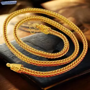 Bluelover Hợp Kim Mạ Vàng Đầu Rồng Cáo Đuôi Nelace 6 Mm Giả Vàng Cá Tính Vuông Cáo Đuôi Nelace Ne Chain Mới