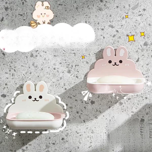 Hộp Xà Phòng Thỏ Dễ Thương Phiên Bản Hàn Quốc Treo Tường Không Rỉ Giá Để Đồ Gia Đình Có Thoát Nước Cho Xà Phòng