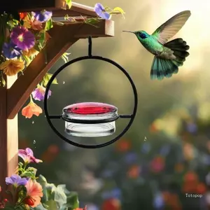Top Hummingbird Ăn Ngoài Trời Nhỏ Hoang Dã Chim Ruồi Ăn Để Dễ Dàng Vệ Sinh Treo Waterer Cho Sân Vườn