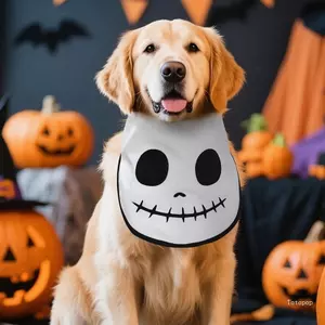 Top Đầu Lâu In Hình Chó Bandana Yếm Vải Thoáng Khí Có Thể Điều Chỉnh Cà Vạt Halloween Thú Cưng Phụ Kiện Cho Các Bữa Tiệc Hình Ảnh Du Lịch