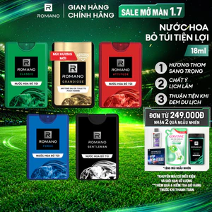 Nước hoa nam bỏ túi Romano hương Attitude/Classic/Force/Gentleman/Grandiose 18ml / chai