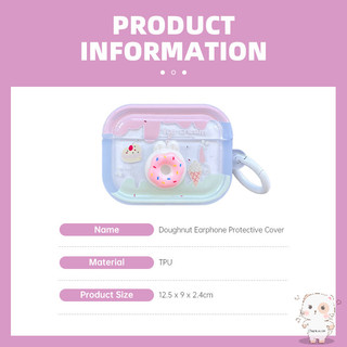 【Chamvn】Vỏ bảo vệ tai nghe Bluetooth hình bánh rán mềm thích hợp cho Airpods Pro2