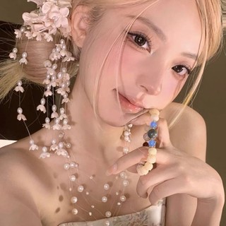 Kẹp tóc LEAFYHOME - Side Flower Hair Clip, Phong Cách Trung Quốc Sang Trọng Cho Cô Dâu