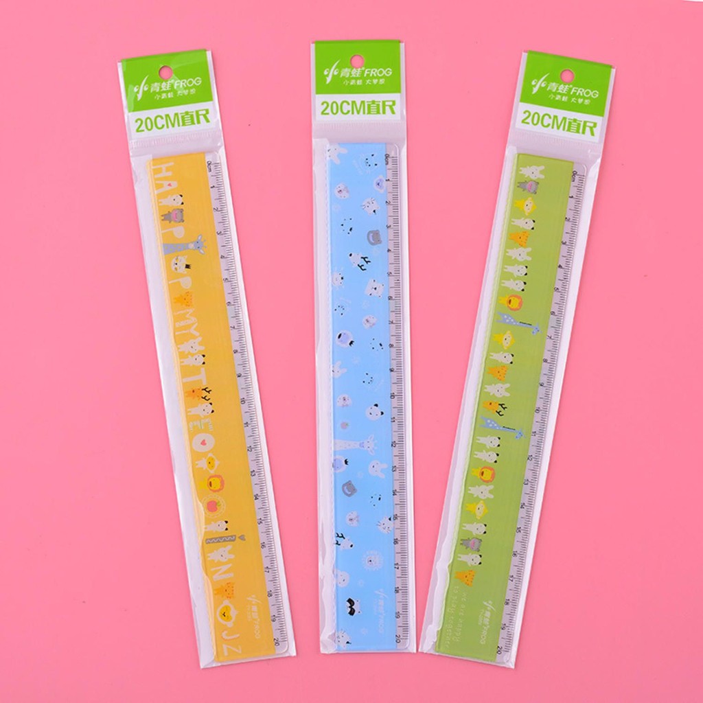 Combo 3 cây thước dài 20/15/18cm bằng nhựa ZH705