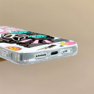 Bộ xương treo Ốp lưng hoạt hình minh họa cho iPhone 16 15 14 13 12 11 Pro Max XR X XS 7 8 Plus SE2