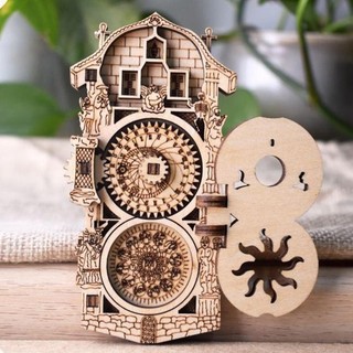 Retro Độc Đáo Praha Vuông Đồng Hồ Thiên Văn Tủ Lạnh Nam Châm Thế Giới Du Lịch Lưu Niệm Bánh Răng Quay Từ Tính Miếng Dán enmdavn