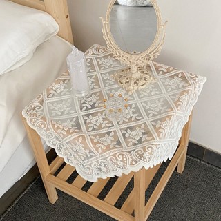 (Vận chuyển địa phương) Khăn trải bàn ăn phong cách ấm áp và tươi mát Ren màu be Chống bụi Trang trí bàn cà phê Khăn trải bàn Nhà đầu giường Vỏ bàn