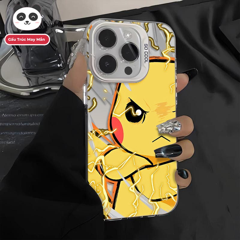 Ốp Lưng iPhone Hình Pikachu Giận Dữ Cá Tính - Tương Thích 16/15/14/13/12/11 Pro Max, XS Max, X