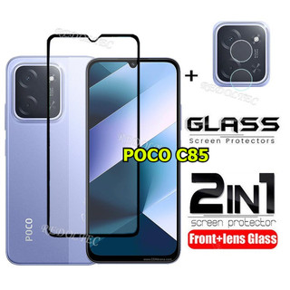 Kính cường lực POCO C85 2 trong 1: bảo vệ màn hình + bảo vệ ống kính camera