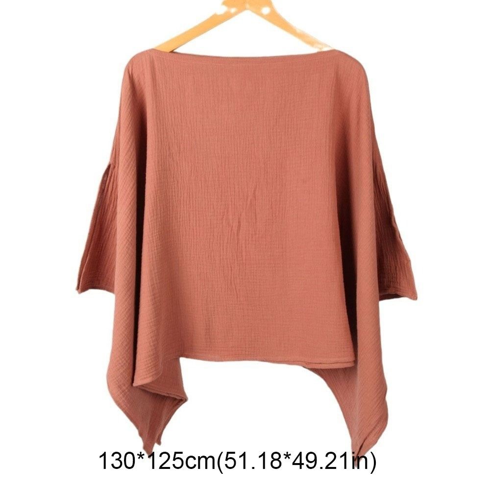 FUHUIOT Cho Mẹ Điều Dưỡng, Quần Áo Cho Ăn 2 Trong 1 Màu Trơn, Chăn Cotton Mềm Mại Đa Năng Thoáng Khí Ngoài Trời