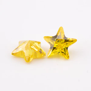 5A Vàng Ngôi Sao Cắt CZ Đá 15 / 30 Chiếc 3x3mm ~ 10x10mm Rời Cubic Zirconia Cho Trang Sức DIY