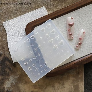[Mới] Sáng Tạo 3D Heart Star Pentagram Khuôn Làm Móng Tay Silicon DIY Trang Trí Móng Tay Nghệ Thuật Trong Suốt Mẫu Làm Móng Tay Cho Móng Tay Charm.