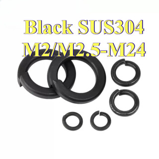 Miếng đệm đàn hồi 304 bằng thép không gỉ màu đen M2 / M2.5-M24 [LXY-CB]