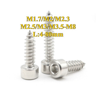 vít tự khoan/Vít Đầu Tròn/Ốc Vít Đầu Lục Giác  Bằng inox 304 Đinh vít lục giác chìm/ đinh vít gỗ loa / vít ren thưa M1.7 / M2 / M2.3 / M2.5 / M3 / M3.5 / M4 / M5 / M6 / M8 [LXY-CB-1]