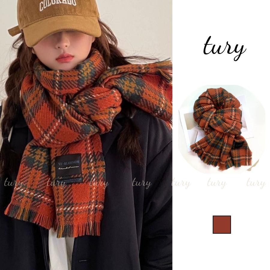 Khăn Quàng Cổ Len Unisex Nam Nữ - Tury - Khăn Choàng Cổ Len Họa Tiết CARO VUÔNG Thời Trang Thu Đông - LN074