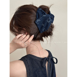 Nơ Denim Shell Kẹp Tóc Nữ