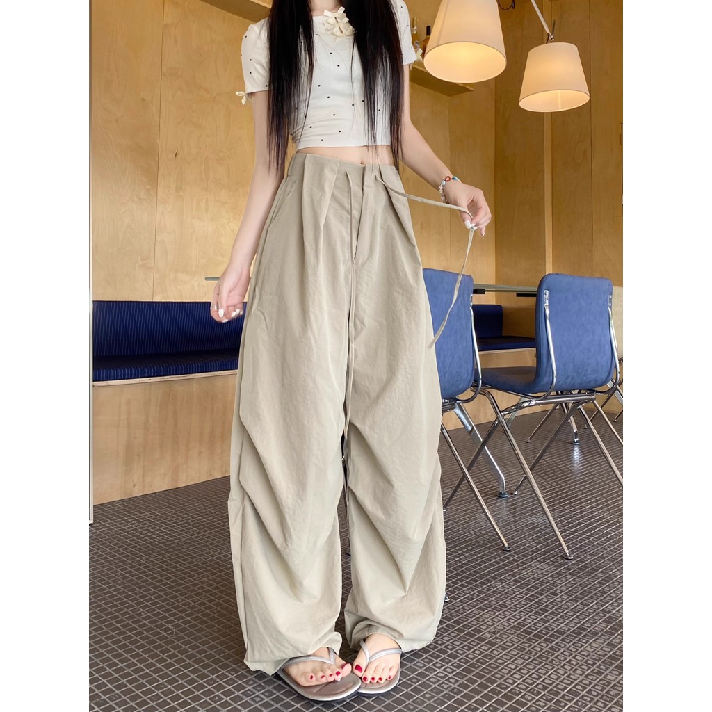 SUXI Quần bảo hộ lao động nữ kiểu ống loe cạp cao, phù hợp mùa thu mới 250917