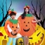 Halloween Pumpkin Grament Costume Cosplay Clothing Hat Set Halloween Party Supply
