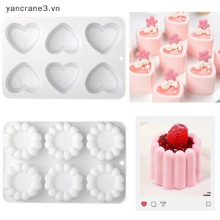 {YAN} Khuôn bánh Pudding silicon hình trái tim / ngôi sao / tròn / vuông 3D DIY Món tráng miệng Khuôn sô cô la Dụng cụ trang trí bánh Máy nướng {ya}