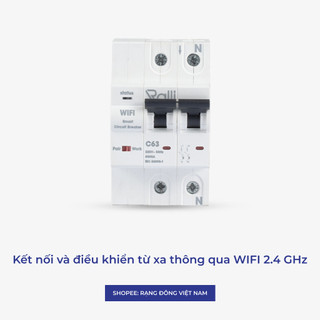Aptomat thông minh WiFi Rạng Đông điều khiển từ xa qua wifi Model: RD.MCB.WF 2P C63