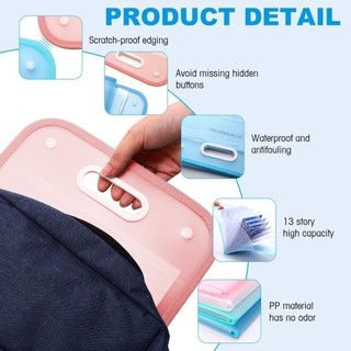 【COD】Túi Đựng Tài Liệu PP Mờ, Thiết Kế 13 Ngăn Tiện Dụng Giúp Lưu Trữ Và Tổ Chức Tài Liệu