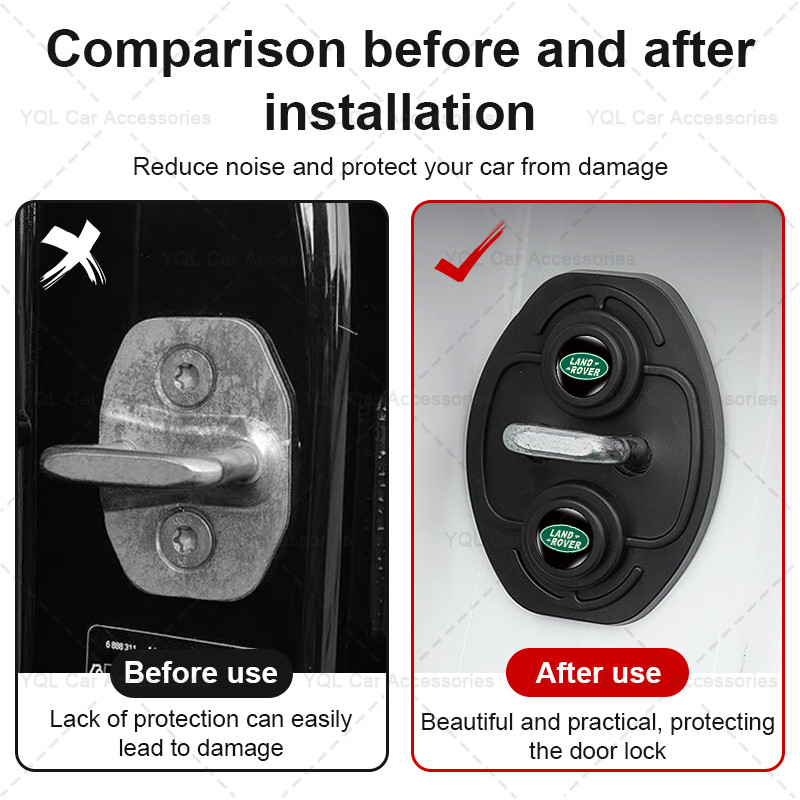 Cửa Chống Sốc Vỏ Bảo Vệ Khóa Cửa Ô Tô Silicon Chống Bụi Miếng Lót Cho Land Rover Range Rover Evoque Velar Freelander Defender Discovery