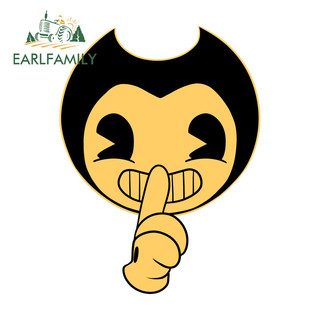 EARLFAMILY Bendy Emotion Miếng Dán Xe Dễ Thương Thời Trang Kính Chắn Gió Chống Trầy Xước Laptop Hành Lý PVC Decal Sáng Tạo Chống Thấm Nước Phụ Kiện Xe Hơi