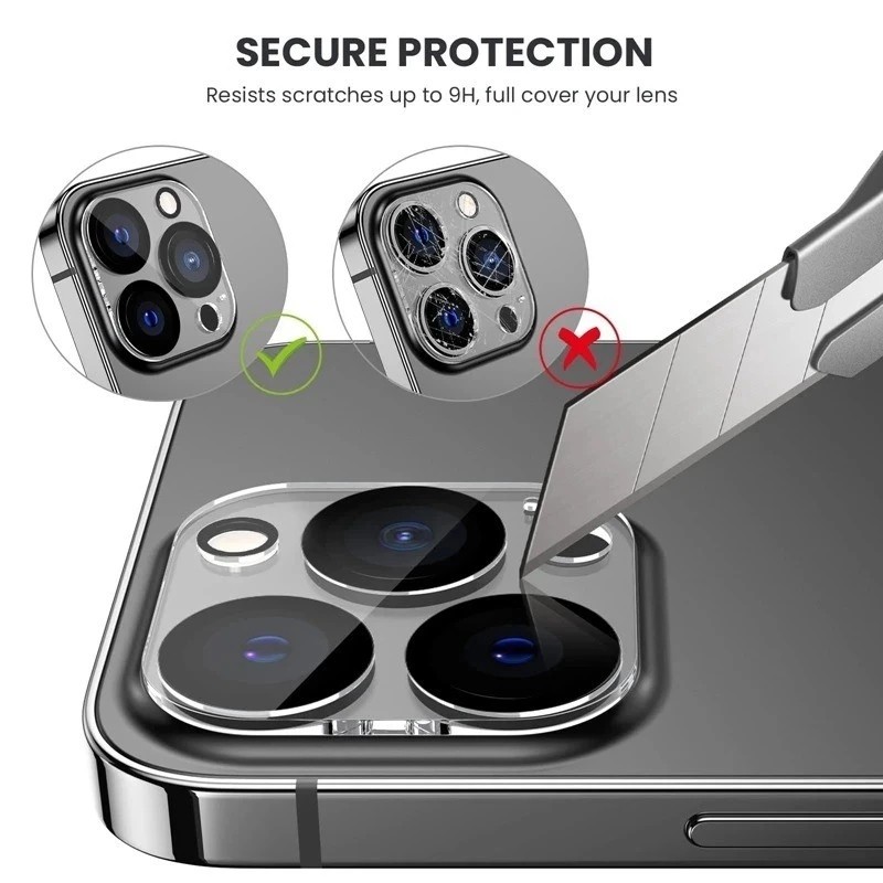Kính Trong Suốt Bảo Vệ Ống Kính Máy Ảnh Cho iPhone 17ProMax 17Air 16 15 14 13 12 11 Kính Cường Lực Camera Bảo Vệ Phim